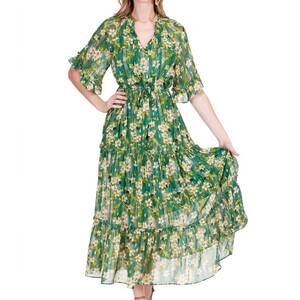 NEW JADE MELODY TAM v-neck cinched waist dress in lily whisper